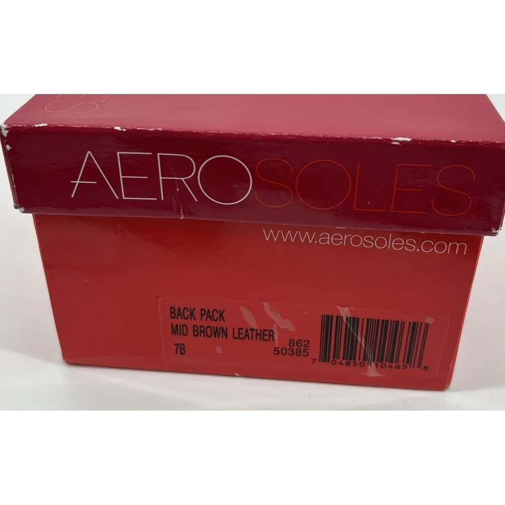Aerosoles Back Pack Mid‎ Leather Slip On Comfort Loafers Brown Women's 7B NIB